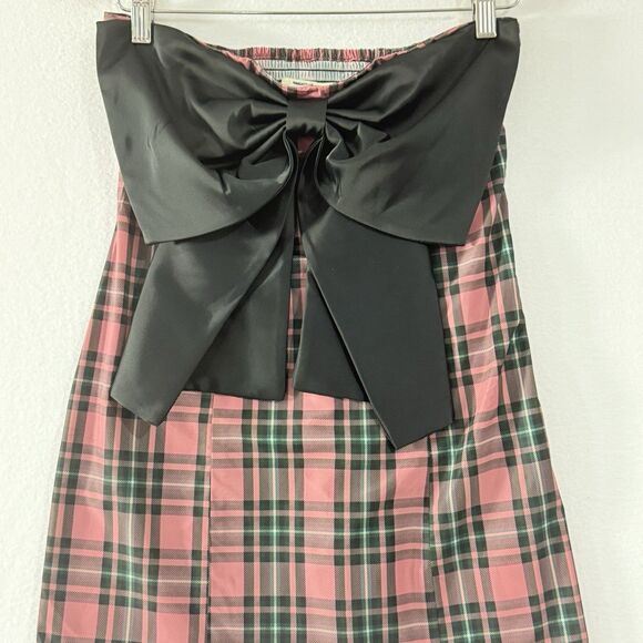 Kimchi Blue Emmery Edgy Plaid Strapless Dark Academia Mini Party Dress Med NWT - Picture 10 of 12